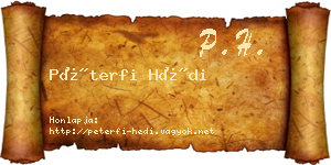 Péterfi Hédi névjegykártya